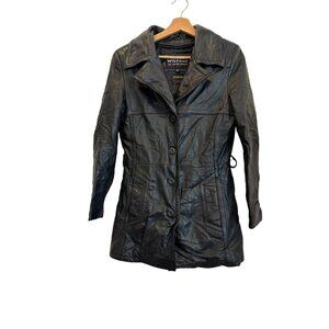 Wilsons Leather Womens Black Jacket S Thinsulate Insulation Button-Up Coat